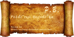 Polónyi Bozsóka névjegykártya